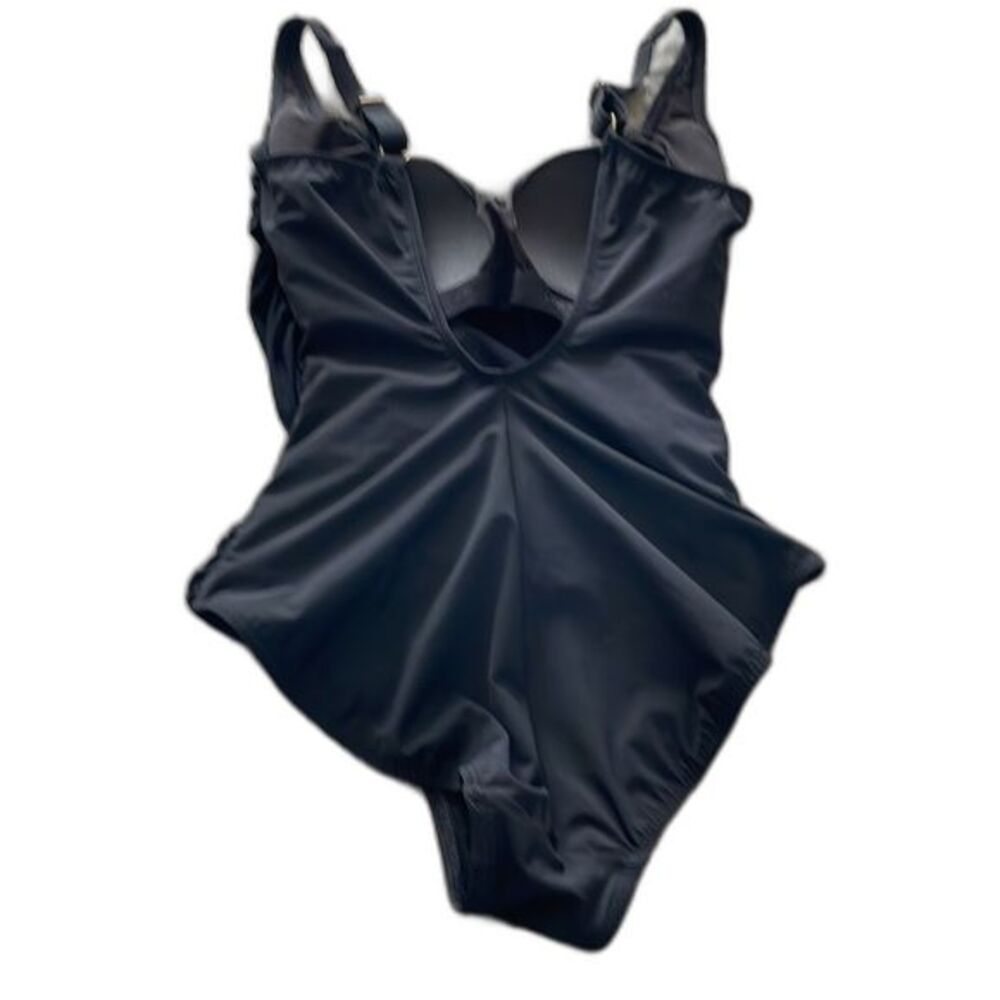 Gottex Black Contour Lattice Square Neck One Piece Swimsuit Size 10. - Picture 5 of 8